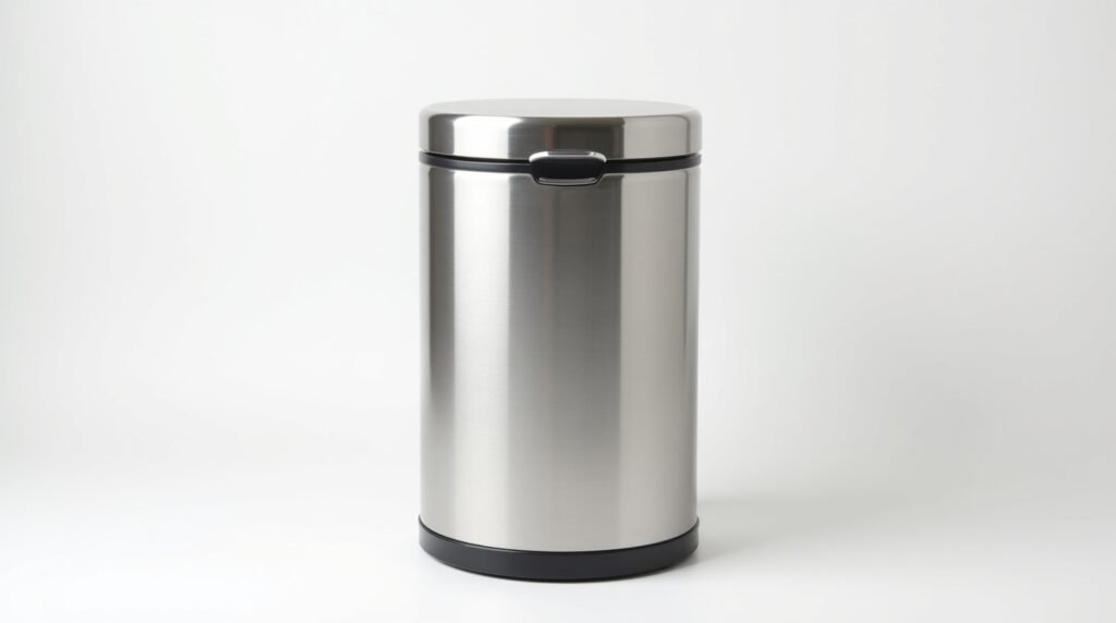 13-gallon automatic kitchen trash can, brushed stainless steel, motion sensor lid